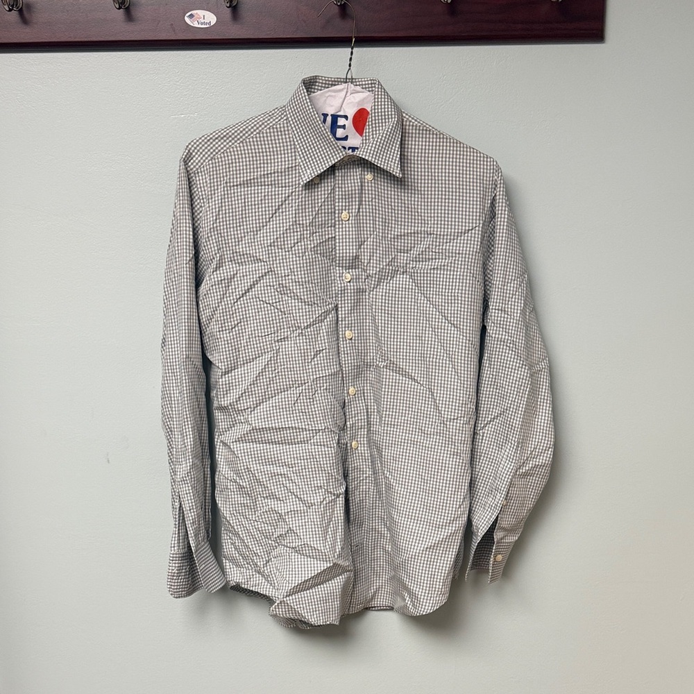 Peter Millar Black and White Checkered Shirt